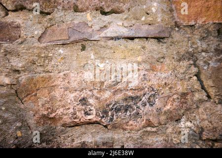 surface of the sandstone is caused by the erosion of nature. Stock Photo