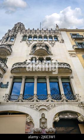 Barcelona, Spain. The Casa Lleo Morera is a building designed by noted modernisme Catalan architect Domenech i Montaner
