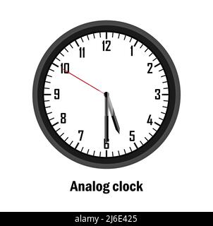 Analog clock time. 05-30. with white background. vector Stock Vector