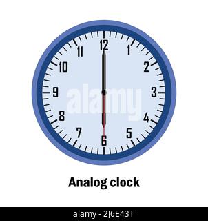 Analog clock time. 06-00. with white background. vector Stock Vector