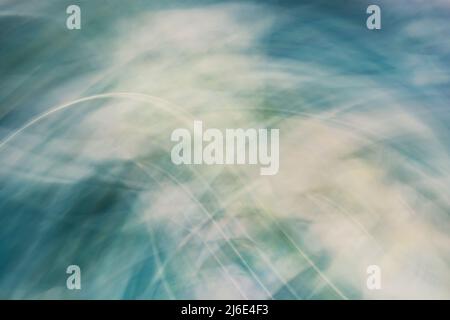 Abstract dark turquoise blue background with large scuffs, curved lines, waves, highlights. Soft gradient. Backdrop Stock Photo