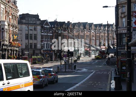 A selection of photos taken on the night of the London Riots in Clapham junction 2011. Stock Photo