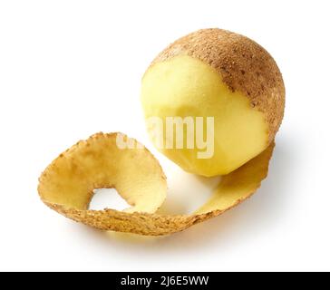 fresh raw peeling potato isolated on white background Stock Photo