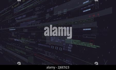 Digital binary programming code, coding technology networks and data flood, background of software developer and computer script Stock Vector