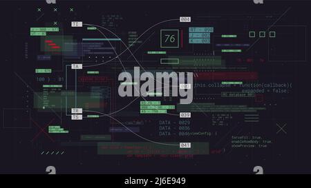 Programming futuristic cyberspace with binary code, computer technology communication and data exchange, vector background Stock Vector