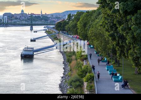 Nehru part. Riverside park in Budapest Stock Photo