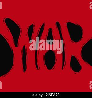 Illustration with red abstract inscription war on a black background. Vector background. Stock Vector