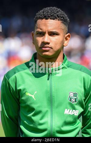 Naples, Italy. 30 Apr, 2022. Rogerio of US Sassuolo during the Serie A match between SSC Napoli and US Sassuolo Calcio  Credit:Franco Romano/Alamy Live News Stock Photo