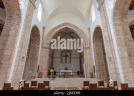 Rocchetta a Volturno, Isernia, Molise. Benedictine Abbey of S. Vincenzo al Volturno. Historic Benedictine abbey located in the territory of the Provin Stock Photo