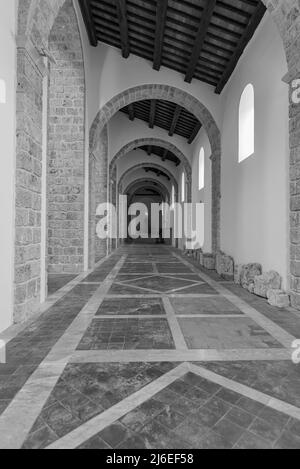 Rocchetta a Volturno, Isernia, Molise. Benedictine Abbey of S. Vincenzo al Volturno. Historic Benedictine abbey located in the territory of the Provin Stock Photo