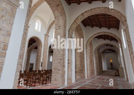 Rocchetta a Volturno, Isernia, Molise. Benedictine Abbey of S. Vincenzo al Volturno. Historic Benedictine abbey located in the territory of the Provin Stock Photo