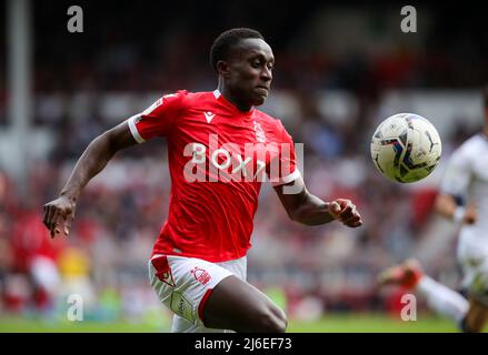 Nottingham Forest's Richie Laryea during the Sky Bet Championship match at the City Ground, Nottingham. Picture date: Saturday April 30, 2022. Stock Photo