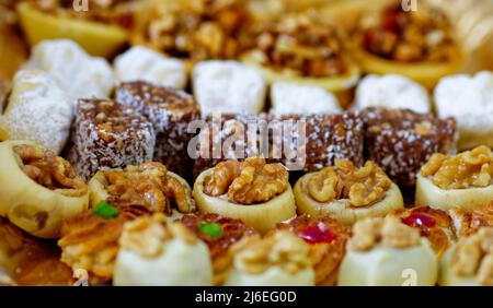 The Hague, Netherlands. 1st May 2022. 2022-05-01 13:16:56 THE HAGUE - Moroccan cookies at the Marrakesh bakery because of the Sugar Fest. The Islamic fasting month of Ramadan is over. Muslims around the world celebrate the end of the fast with Eid al-Fitr. ANP MARCO DE SWART netherlands out - belgium out Credit: ANP/Alamy Live News Stock Photo