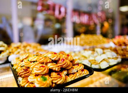 The Hague, Netherlands. 1st May 2022. 2022-05-01 12:25:36 THE HAGUE - Moroccan cookies at the Marrakesh bakery because of the Sugar Fest. The Islamic fasting month of Ramadan is over. Muslims around the world celebrate the end of the fast with Eid al-Fitr. ANP MARCO DE SWART netherlands out - belgium out Credit: ANP/Alamy Live News Stock Photo