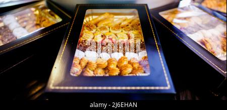 The Hague, Netherlands. 1st May 2022. 2022-05-01 12:27:34 THE HAGUE - Moroccan cookies at the Marrakesh bakery because of the Sugar Fest. The Islamic fasting month of Ramadan is over. Muslims around the world celebrate the end of the fast with Eid al-Fitr. ANP MARCO DE SWART netherlands out - belgium out Credit: ANP/Alamy Live News Stock Photo