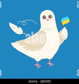Dove of peace vector, no war in Ukraine Stock Vector
