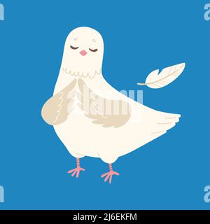 Dove of peace vector, no war in Ukraine Stock Vector
