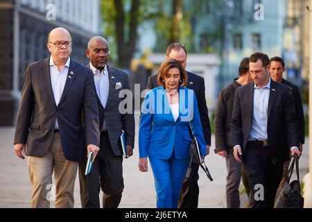 Kyiv, Ukraine. 01st May, 2022. Ukrainian President Volodymyr Zelenskyy meets with Nancy Pelosi, Speaker of the U.S. House of Representatives, during her visit to the Ukrainian capital of Kyiv, Ukraine, on May 1, 2022. Photo via Ukrainian Presidential Press Office/UPI Credit: UPI/Alamy Live News Stock Photo