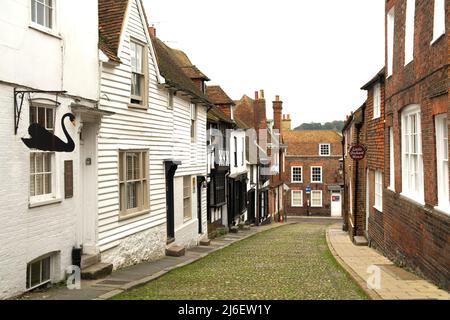View of a typical street in the little Sussex town of Rye (UK) Stock Photo