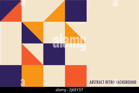 Abstract colored geometric retro background with place for text Stock Vector