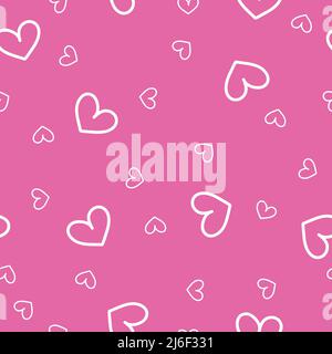 Seamless abstract pattern with contoured hearts. Pink pattern for ...
