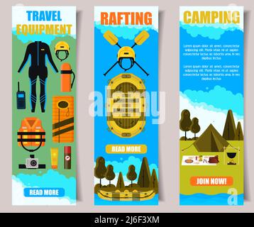 Travel vector banner web template set Stock Vector