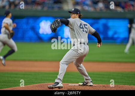 April 30 2022: New York manager Aaron Boone (17) before the game with New  York Yankees and Kansas City Royals held at Kauffman Stadium in Kansas City  Mo. David Seelig/Cal Sport Medi