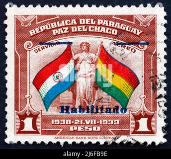 PARAGUAY CIRCA 1942 a stamp printed in Paraguay shows