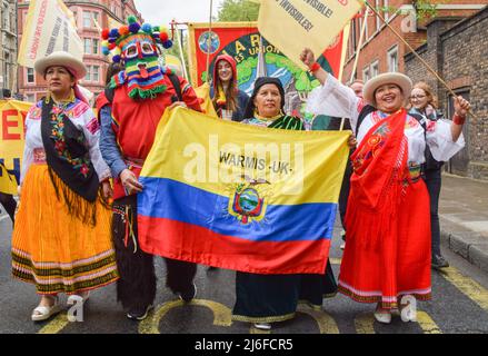 London, UK. 1st May 2022. Warmis protesters during the May Day march in Clerkenwell. Various unions and groups marched through central London in solidarity with workers, and for trade union rights and human rights. Credit: Vuk Valcic/Alamy Live News Stock Photo