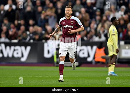 London UK 1st May 2022. Andriy Yarmolenko (West Ham) during the West Ham vs Arsenal Premier League match at the London Stadium Stratford.Credit: Martin Dalton/Alamy Live News. This Image is for EDITORIAL USE ONLY. Licence required from the the Football DataCo for any other use. Credit: MARTIN DALTON/Alamy Live News Stock Photo