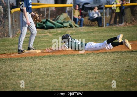 Baseball in Action Stock Photo