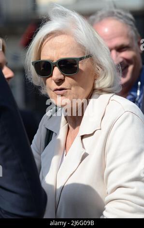 Marie Caroline, the sister of Marine Lepen, the president of the far-right RN party, was present at the tribute to Joan of Arc in Place Saint Augustin Stock Photo