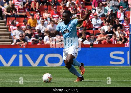 Joseph Aidoo of RC Celta in action during the Liga match between Granada CF and RC Celta at Nuevo Los Carmenes Stadium on  May 1, 2022 in Granada, Spain (Photo by José M Baldomero / Pacific Press) Stock Photo