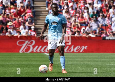 Joseph Aidoo of RC Celta during the Liga match between Granada CF and RC Celta at Nuevo Los Carmenes Stadium on  May 1, 2022 in Granada, Spain (Photo by José M Baldomero / Pacific Press) Stock Photo