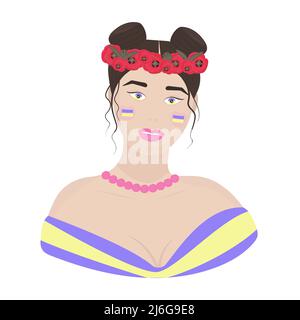 Ukrainian woman, colorful illustration Stock Vector