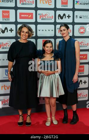 May 1, 2022, Madrid, Madrid, Spain: Ana Cristina Ordonez, Rachel Daisy Ellis, Maya Scherr attends Platino Awards 2022 - Red Carpet at Palacio Municipal de Congresos on May 1, 2022 in Madrid, Spain (Credit Image: © Jack Abuin/ZUMA Press Wire) Stock Photo