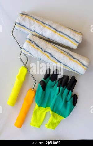 Painting tools on a white isolated background Stock Photo