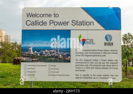 Callide power station near Biloela in queensland, australia, sign at entrance Stock Photo