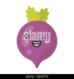 Cute smiling beet, isolated colorful vector vegetable icon Stock Vector