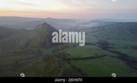 Sunrise on Chrome Hill in National Park Peak District, England 17.04.2022. Stock Photo