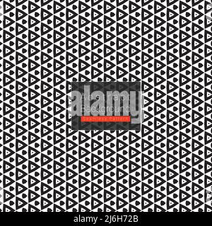Square seamless pattern from black triangles symbols, vector illustration Stock Vector