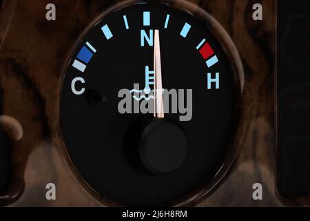 temperature gauge at normal operating temperature in car dashboard in ...