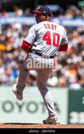 San Francisco, California, USA. May 01 2022 San Francisco CA, U.S.A. Washington starting pitcher Josiah Gray (40) on the mound during MLB game between the Washington Nationals and the San Francisco Giants. The Nationals won 11-5 at Oracle Park San Francisco Calif. Thurman James / CSM Credit: Cal Sport Media/Alamy Live News Stock Photo