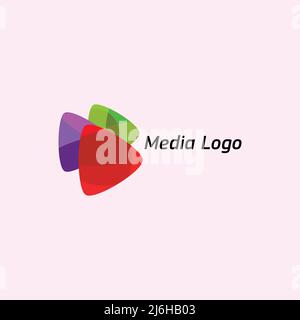 Triangle shape play icon media logo Stock Vector