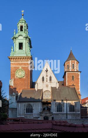 The Wawel Cathedral (Katedra Wawelska) in Krakow, Poland. Royal Archcathedral Basilica of Saints Stanislaus and Wenceslau, dating back to the 11th cen Stock Photo
