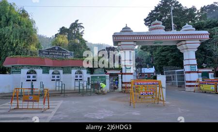 Ooty,Tamilnadu,India-April 30 2022: Entrance and ticket counter of Government Botanical Gardens. The garden is home to more than 650 species of flower Stock Photo