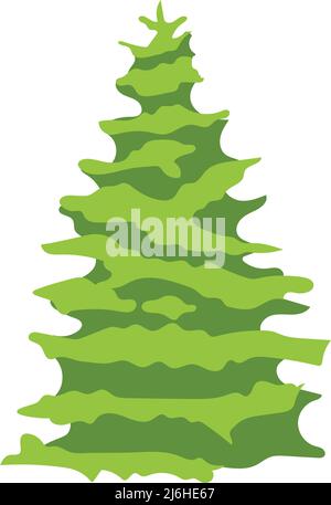 Evergreen park tree semi flat colour vector object Stock Vector Image ...