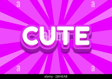 Editable text effects Cute , words and font can be changed Stock Vector