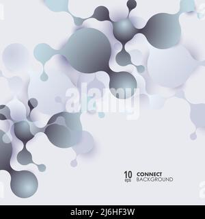 Abstract molecules background with cells. Vector medical background Stock Vector