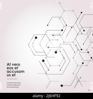 Modern connect molecular structure with hexagon vector elements Stock Vector